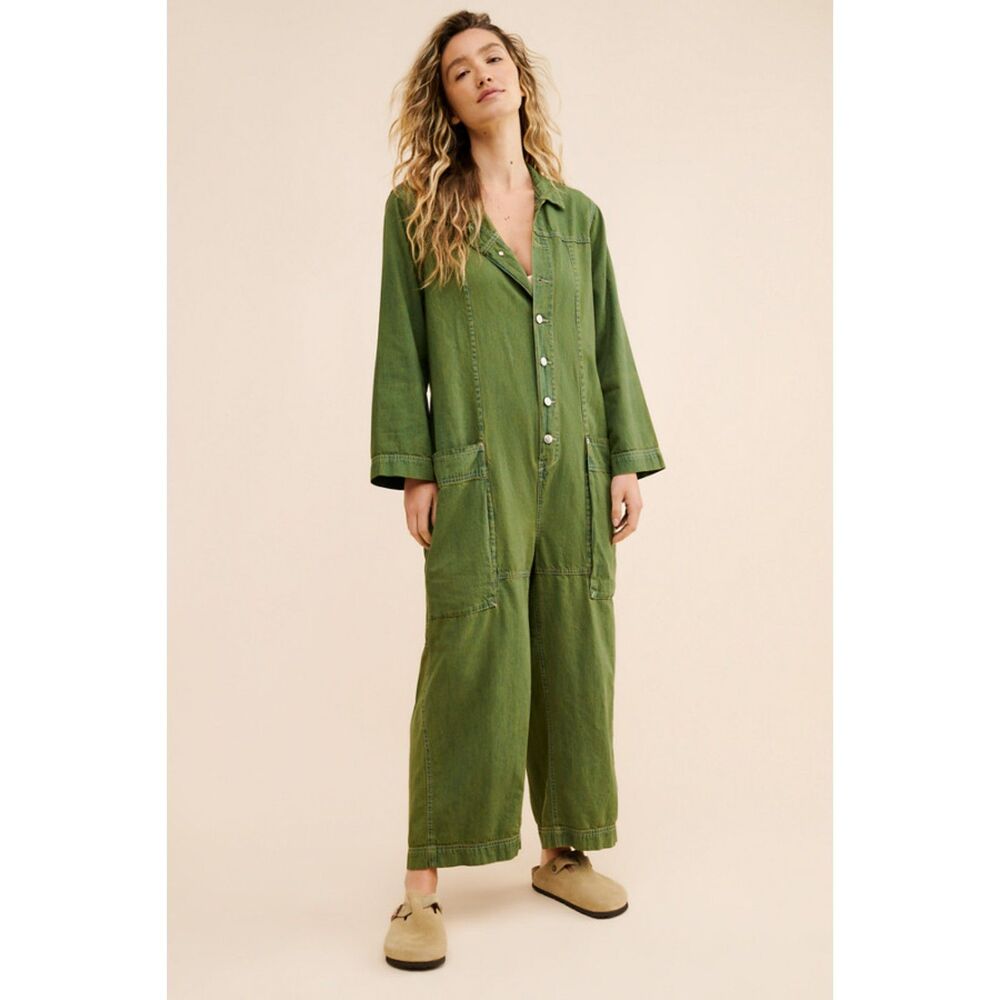 We the Free Margarita Lightweight Jumpsuit Everglades Green Size XL